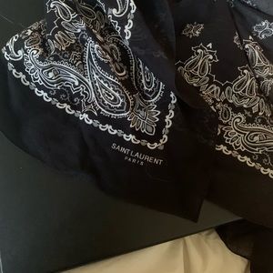 Saint Laurent Black Paisley Bandana